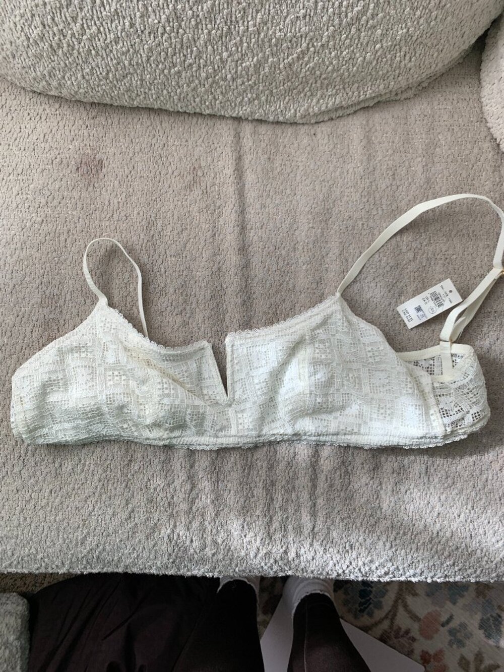 NWT Aerie High Tide Lace Bralette Women's Size Large White